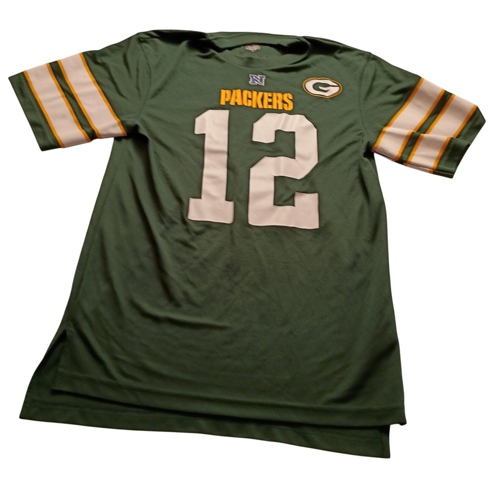 NFL Team Apparel Jersey Men's Aaron Rodgers #12 Packers Green Medium Football
